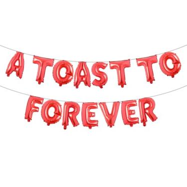 Imagem de A TOAST TO FOREVER Last Toast On The Coast Decorações de festa de despedida de solteira sob o mar balões bandeira verão praia costeira decoração de chá de panela (Um brinde à eternidade)