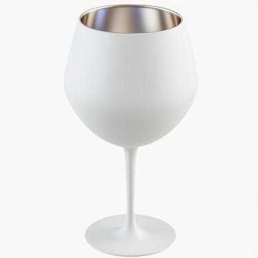 Imagem de Taça Térmica Inox 550ml - 2 em 1 Copo e Taça, Gelo 2.5 horas, Gin Vinho e Drinks (Branco)