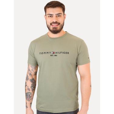 Imagem de Camiseta Tommy Hilfiger Masculina Core Logo Tee Verde Médio-Masculino