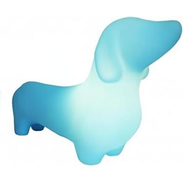Imagem de Luminária Salsichinha Fun Light 49cm Azul Bivolt | Abajur Dachshund em Polietileno | Decoração Criativa, Pet Lovers e Geek | Luz Difusa | Compatível com LED/RGB