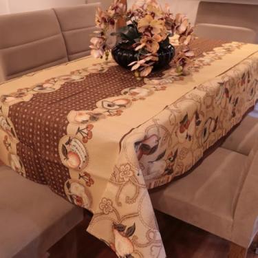 Imagem de Toalha de Mesa de Linhão Elegante e Durável - 4 6 ou 8 Lugares Tecido Sofisticado e Resistente (Frutas 2,4 Lugares)
