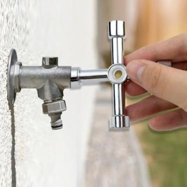 Imagem de Chave Sillcock de 4 vias, ferramenta de chave quadrada estilo cruz resistente para torneira externa, caixa de medidor de gás de água, armário utilitário e válvula de fechamento – Chave de aço de