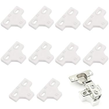 Imagem de 10 peças de espaçadores de dobradiça de armário e espaçadores de armário de plástico para alinhamento e restrição e buffer de dobradiça de porta de fechamento silencioso