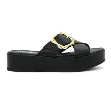Imagem de Tamanco Feminina Moleca Original Papete Anabela Flat 101, 37, Preto