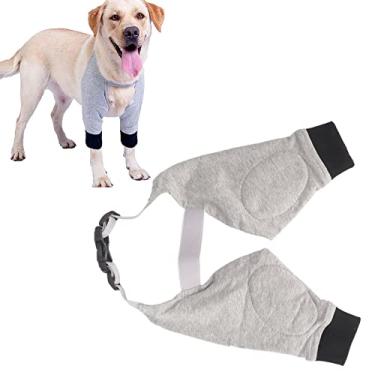 Imagem de Yosoo Health Gear Protetor de Cotovelo para Cães, Suspensórios Ajustáveis ​​para Pernas Dianteiras Com Almofadas de Algodão Respiráveis ​​para Cães Médios e Grandes, Manga Protetora de Aquecimento