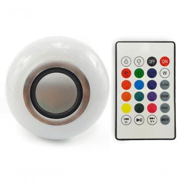 Imagem de Lâmpada Led Rgb Musical 3W Com Alto Falante Controle Remoto