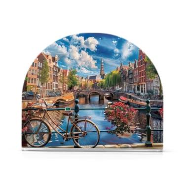 Imagem de Porta-guardanapos de acrílico Canal City, porta-guardanapos para guardanapos de jantar, porta-guardanapos de bar para guardanapos de papel de jantar