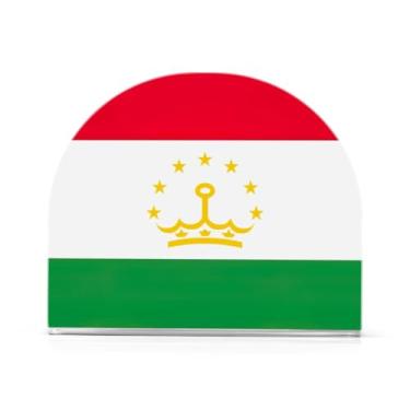 Imagem de Dispensador de guardanapos com bandeira do Tajiquistão, porta-guardanapos de acrílico para mesas, suporte de guardanapo de pé para jantar cozinha restaurante decoração de casa acessórios de bar