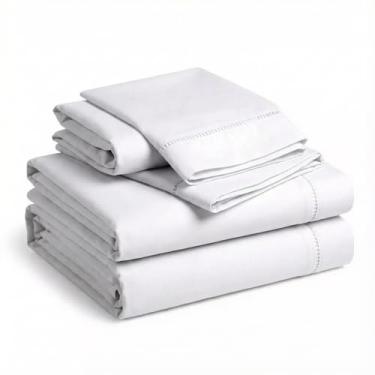 Imagem de Jogo de Lençol King Size 4 Peças 400 Fios 100% Algodão - (Branco)