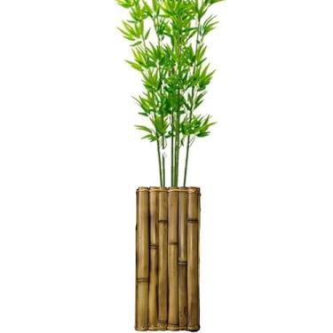 Imagem de Vaso De Bambu Grande Rústico Para Plantas Flores