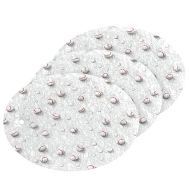 Imagem de Wassud Bolas de beisebol, esponjas de cozinha, polpa de madeira, esponjas de lavar louça, esponjas para louças, panelas, utensílios de limpeza de banheiro domésticos, pacote com 3