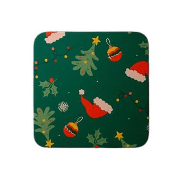 Imagem de Ladrilho Decorativo de Cerâmica Natalino com Estampa de Chapéus e Flocos de Neve