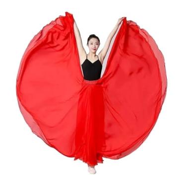 Imagem de Saia rodada feminina flamenco de círculo completo de 720 graus, fantasia de dança espanhola, saia em camadas com borda de babados, 360, Algodão