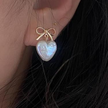 Imagem de Brincos de pérola para mulheres, argola pendurada, casamento, noiva, presente de dia dos namorados, Medium, Latão, Sem pedra preciosa