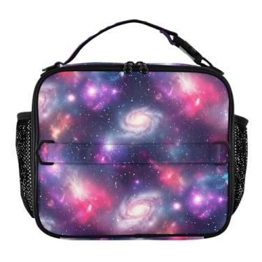 Imagem de Joisal Lancheira colorida com estampa de espaço sideral para mulheres, meninas, lancheira masculina e infantil, lancheira para trabalho, bolsa térmica para alimentos portátil para adultos