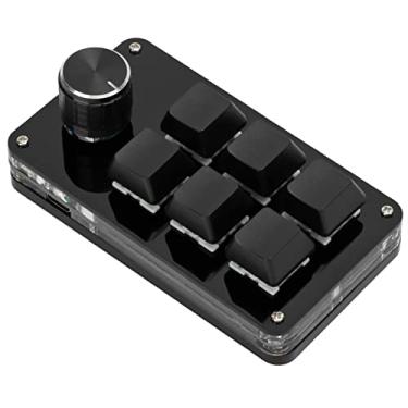 Imagem de Generic Mini Teclado para Jogos Teclado Mecânico Durável de 6 Teclas para Escritório e Jogos Com Cabo USB (Tudo preto)