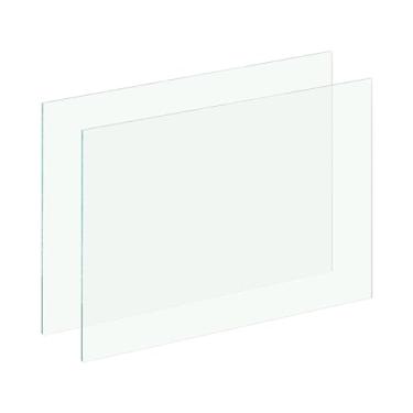 Imagem de PATIKIL Lente de soldagem 4,33 x 3,54 polegadas/110 x 90 mm, pacote com 2 placas de filtro de vidro endurecido, substituição para capô de capacete de solda