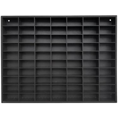 Imagem de Porta P/70 Carrinhos Mdf Preto Estante Decorativo para Carrinhos de Brinquedo - Perfeito para Organizar de Carros, Ideal para Crianças e Adultos que Amam Automobilia