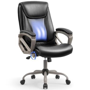 Imagem de Cadeira Escritório Presidente Preta – Design Ergonômico com Apoio de Cabeça Ajustável e Encosto Lombar com Ângulo Regulável – Base Cromada Resistente – Revestimento Premium – Yamasoro