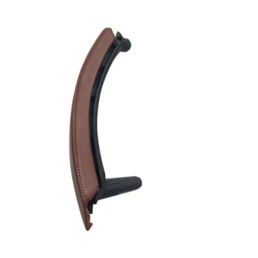 Imagem de Maçaneta interna esquerda e direita da porta do passageiro com conjunto de capa de couro compatível com BMW X5 X6 E70 E71 E72 2007-2014(Right Red Brown)