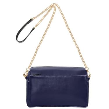 Imagem de Joitme Bolsa de ombro feminina transversal preta para celular bolsa de ombro de couro PU com alça de corrente