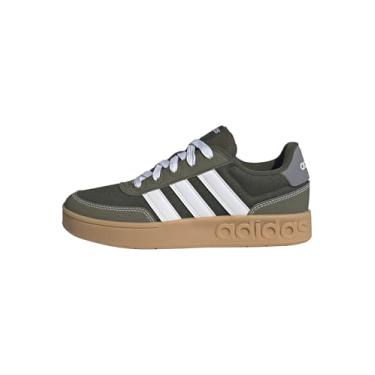Imagem de adidas Tênis infantil unissex Breakbase J, Carga noturna/branco/oliva Strata, 20
