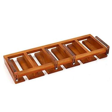 Imagem de Suporte de taça de vinho rack de vinho doméstico rack de vidro de vinho de cabeça para baixo rack de copo de vinho compartimento de vinho prateleiras de copos (cor: marrom tamanho: 64 x 23 x 6 cm)
