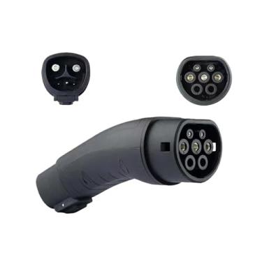 Imagem de EQBVZZRD ev Adaptador de carregamento EVSE acessórios de carro ferramentas conector tipo 1 SAE J1772 adaptador tipo2 IEC 62196 carregador GBT Te pilha de carregamento adaptador de carregamento EV (cor