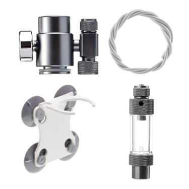 Imagem de Regulador de CO2 para aquário, mini medidor de pressão de CO2 com contador de borbulhador para desktop/conector de recarga de CO2 montado na parede para aquário