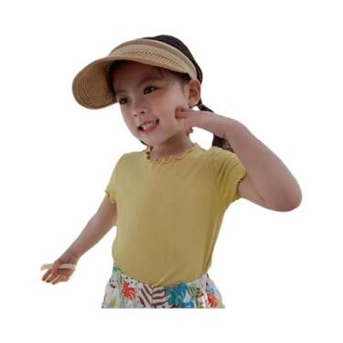 Imagem de Camiseta Listrada De Seda Gelada Para Meninas Estilo Coreano Manga Cur