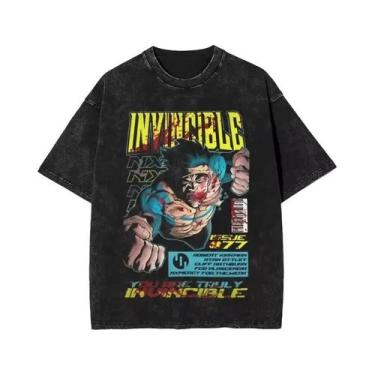 Imagem de Camiseta Gráfica Masculina Retro Invencível Com Estampa De Desenho Ani