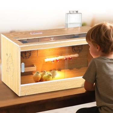 Imagem de Proshine Chocadeira de frango de 81 cm para pintinhos com sistema de alimentação e irrigação, design de porta deslizante atualizada, super fácil de limpar até 30 pintinhos 81 cm C x 40 cm L x 40 cm A