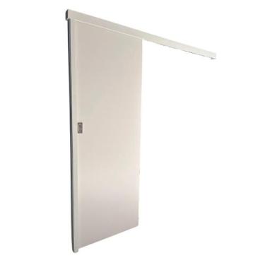 Imagem de Porta de correr branco prime 90x210 kit madeira completa - Riva portas