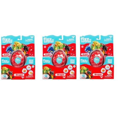 Imagem de Brinquedo Fizz N Surprese Dragão Sortido Kit 3 Unidades - DTC