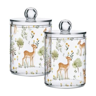 Imagem de xigua Pacote com 4 suportes para bolas de algodão, cotonete – Recipiente transparente versátil de 396 g para armazenamento de boticário para banheiro e organização de armazenamento de maquiagem