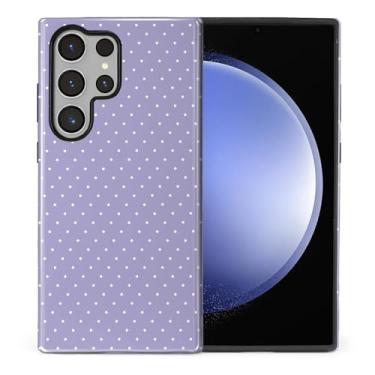 Imagem de casesok Capa para Samsung Galaxy S24 Ultra, capa rígida de camada dupla + capa de telefone de silicone, proteção total à prova de choque para Samsung Galaxy S24 ultra fofa de bolinhas roxas