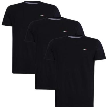 Imagem de Kit 3 Camisetas Masculina Básicas Casual Itália Tecido Algodão Premium