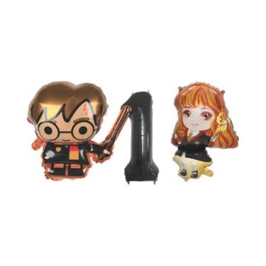 Imagem de Conjunto De Balões Harry Potter 3 Peças Tema Academia Mágica Decoração