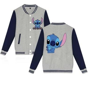 Imagem de Jaqueta De Moletom Unissex Infantil Y2K Disney Stitch Estilo Baseball 