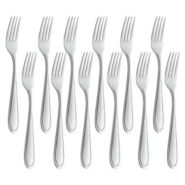 Imagem de Jogo 12 Garfos de Sobremesa Prata Inox Em Casa Tem 17cm - EmCasaTem