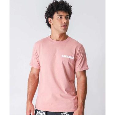 Imagem de Camiseta Masculina Estampa Frase Nas Costas MR Rosa-86034, Rosa, G