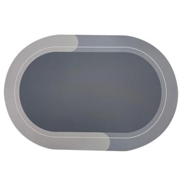 Imagem de KIT1~KIT4 Tapete Banheiro Super Antiderrapante Absorvente de Secagem Rápida Para Banheiro/Cozinha/Porta De Entrada (2,Cinza claro(Redondo))
