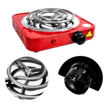 Imagem de Fogareiro Elétrico Portátil 220V, 1 Boca, Vermelho, para Camping