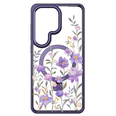 Imagem de DagoRoo Capa para S26 Ultra + protetor de tela de vidro temperado, proteção de grau militar, TPU macio e fino + PC rígido, capa com estampa de flor transparente para meninas e mulheres para S26 Ultra