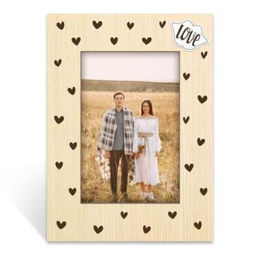 Imagem de Moldura de madeira Love You 2026, adequada para fotos de 10 x 15 cm, decoração de porta-retratos de casais, presente para casais, aniversário de namorados, presente para irmãs, melhores amigas