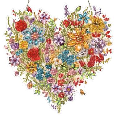 Imagem de Bowetile Kits de pendurar arte de diamante para adultos, pintura de diamante, formato especial 5D, pingente de diamante, enfeite de janela, presentes para decoração de parede de porta de casa-JS057