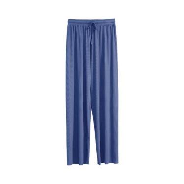 Imagem de Calças De Seda Gelada De Comprimento Até O Tornozelo Para Mulheres, Ci