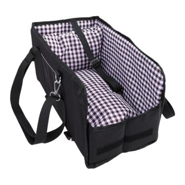 Imagem de Depisuta Assento de Carro para Cachorro Com Console Central, Apoio de Braço Portátil Anti-colapso, Assento de Carro para Viagens, Suporte para Animais de Estimação de até 11 Libras (Preta)