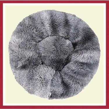 Imagem de Caminha Pet Nuvem Tie Dye Rosa para Cachorro e Gato – Cama Pelúcia Felpuda Lavável(preto mesclado com cinza,50cm PP)