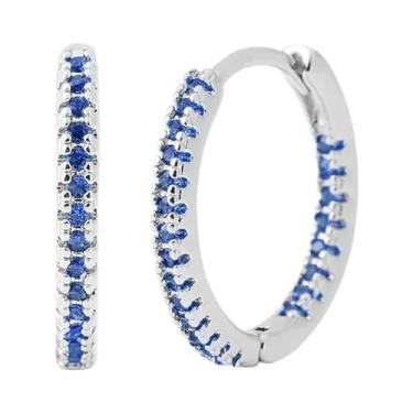 Imagem de Brincos De Argola Dourados Femininos Com Zircônia Colorida Aleatória, 